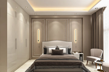 Contemporary Bedroom With Multiple Grey Trims